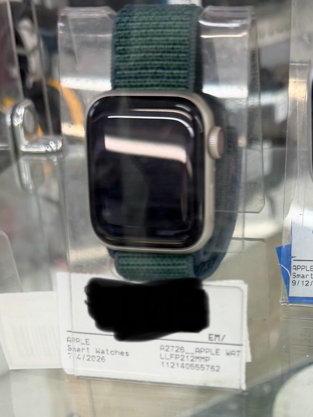 Apple Watch with Dark Green Woven Band